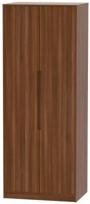 Monaco 2 Door Tall Wardrobe - Noche Walnut