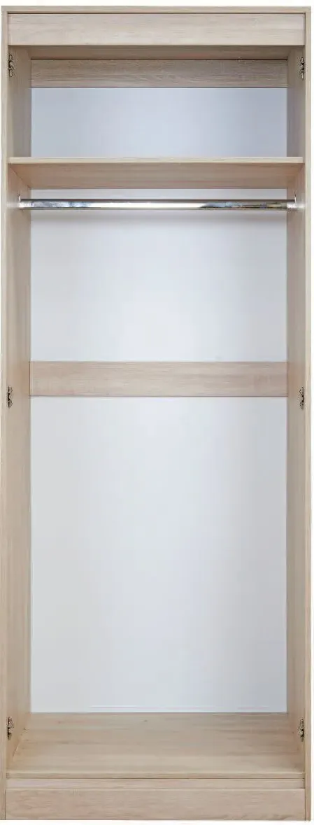 Monaco 2 Door Tall Wardrobe - White, Cashmere