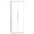 Monaco 2 Door Tall Wardrobe - White, Cashmere