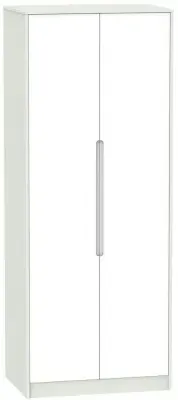 Monaco 2 Door Tall Wardrobe - White, Cashmere image