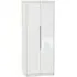 Monaco 2 Door Tall Wardrobe - White Gloss, Cashmere
