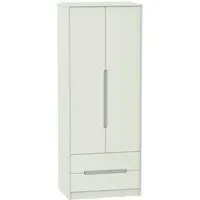 Monaco 2 Door Tall Wardrobe with 2 Drawers - Cashmere