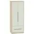 Monaco 2 Door Tall Wardrobe with 2 Drawers - Cashmere, Oak