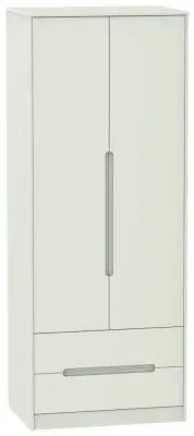 Monaco 2 Door Tall Wardrobe with 2 Drawers - Cashmere image