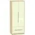 Monaco 2 Door Tall Wardrobe with 2 Drawers - Cream, Oak