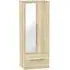 Monaco 2-Door Tall Wardrobe with Mirror - Bardolino, Oak