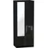 Monaco 2-Door Tall Wardrobe with Mirror - Black