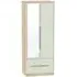 Monaco 2-Door Tall Wardrobe with Mirror - Cashmere, Oak
