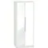 Monaco 2 Door Tall Wardrobe with Mirror - White, Cashmere