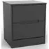 Monaco 2 Drawer Bedside Cabinet - Black