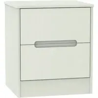 Monaco 2 Drawer Bedside Cabinet - Cashmere