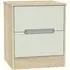 Monaco 2 Drawer Bedside Cabinet - Cashmere, Oak Effect