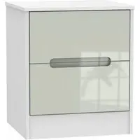 Monaco 2 Drawer Bedside Cabinet - Cashmere, White