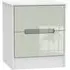 Monaco 2 Drawer Bedside Cabinet - Cashmere, White