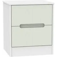Monaco 2 Drawer Bedside Cabinet - Cashmere, White