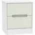 Monaco 2 Drawer Bedside Cabinet - Cashmere, White