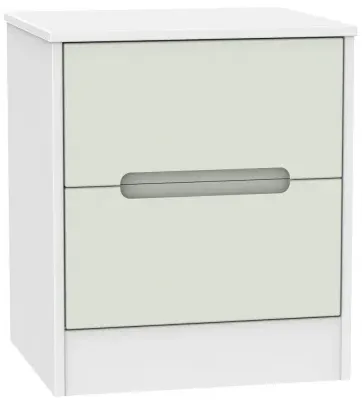 Monaco 2 Drawer Bedside Cabinet - Cashmere, White