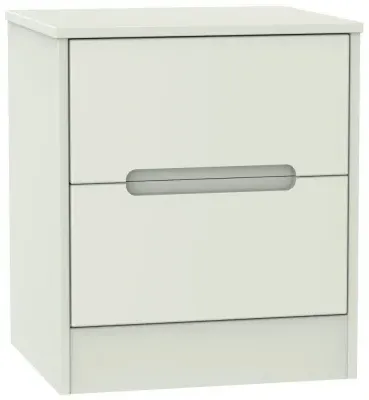 Monaco 2 Drawer Bedside Cabinet - Cashmere