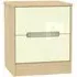 Monaco 2 Drawer Bedside Cabinet - Cream, Light Oak