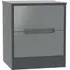 Monaco 2 Drawer Bedside Cabinet - Grey, Graphite
