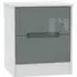 Monaco 2 Drawer Bedside Cabinet - Grey, White