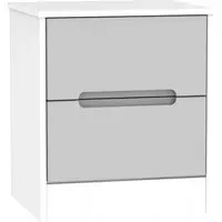 Monaco 2 Drawer Bedside Cabinet - Grey, White