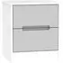 Monaco 2 Drawer Bedside Cabinet - Grey, White