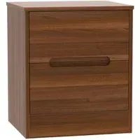 Monaco 2 Drawer Bedside Cabinet - Noche Walnut
