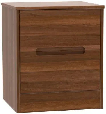 Monaco 2 Drawer Bedside Cabinet - Noche Walnut