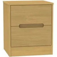 Monaco 2 Drawer Bedside Cabinet - Oak