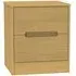 Monaco 2 Drawer Bedside Cabinet - Oak