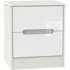 Monaco 2 Drawer Bedside Cabinet - White, Cashmere