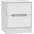 Monaco 2 Drawer Bedside Cabinet - White