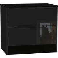 Monaco 2 Drawer Midi Chest - Black