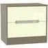 Monaco 2 Drawer Midi Chest - Cream, Toronto Walnut