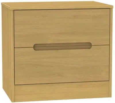 Monaco 2 Drawer Midi Chest - Oak