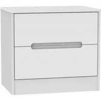 Monaco 2 Drawer Midi Chest - White