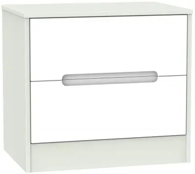 Monaco 2 Drawer Midi Chest - White, Cashmere