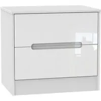 Monaco 2 Drawer Midi Chest - White Gloss