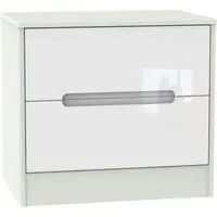Monaco 2 Drawer Midi Chest - White Gloss, Cashmere