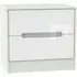 Monaco 2 Drawer Midi Chest - White Gloss, Cashmere