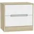 Monaco 2 Drawer Midi Chest - White, Oak Effect