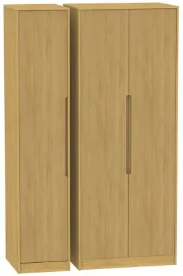 Monaco 3 Door Tall Triple Wardrobe - Oak