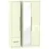 Monaco 3-Door Tall Wardrobe with Mirror and Drawers - Cream