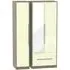 Monaco 3-Door Tall Wardrobe with Mirror and Drawers - Cream, Walnut