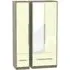 Monaco 3-Door Tall Wardrobe with Mirror - Cream, Walnut