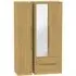 Monaco 3-Door Tall Wardrobe with Mirror - Oak