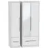 Monaco 3 Door Tall Wardrobe with Mirror - White