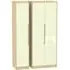 Monaco 3-Door Triple Wardrobe - Cream, Oak