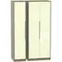 Monaco 3-Door Triple Wardrobe - Cream, Walnut